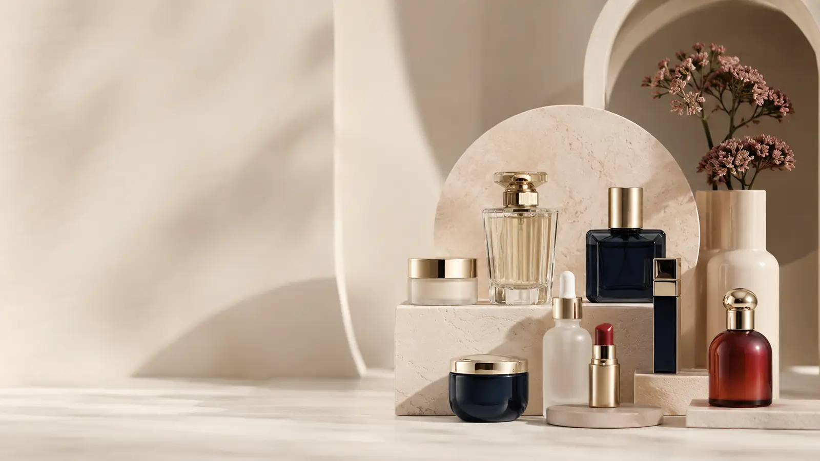 تشكيلة عطور ومستحضرات تجميل أنيقة